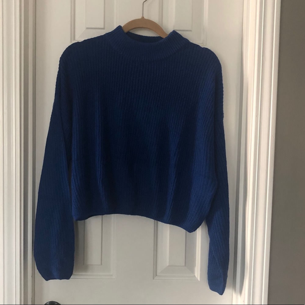 Royal Blue Cropped Sweater